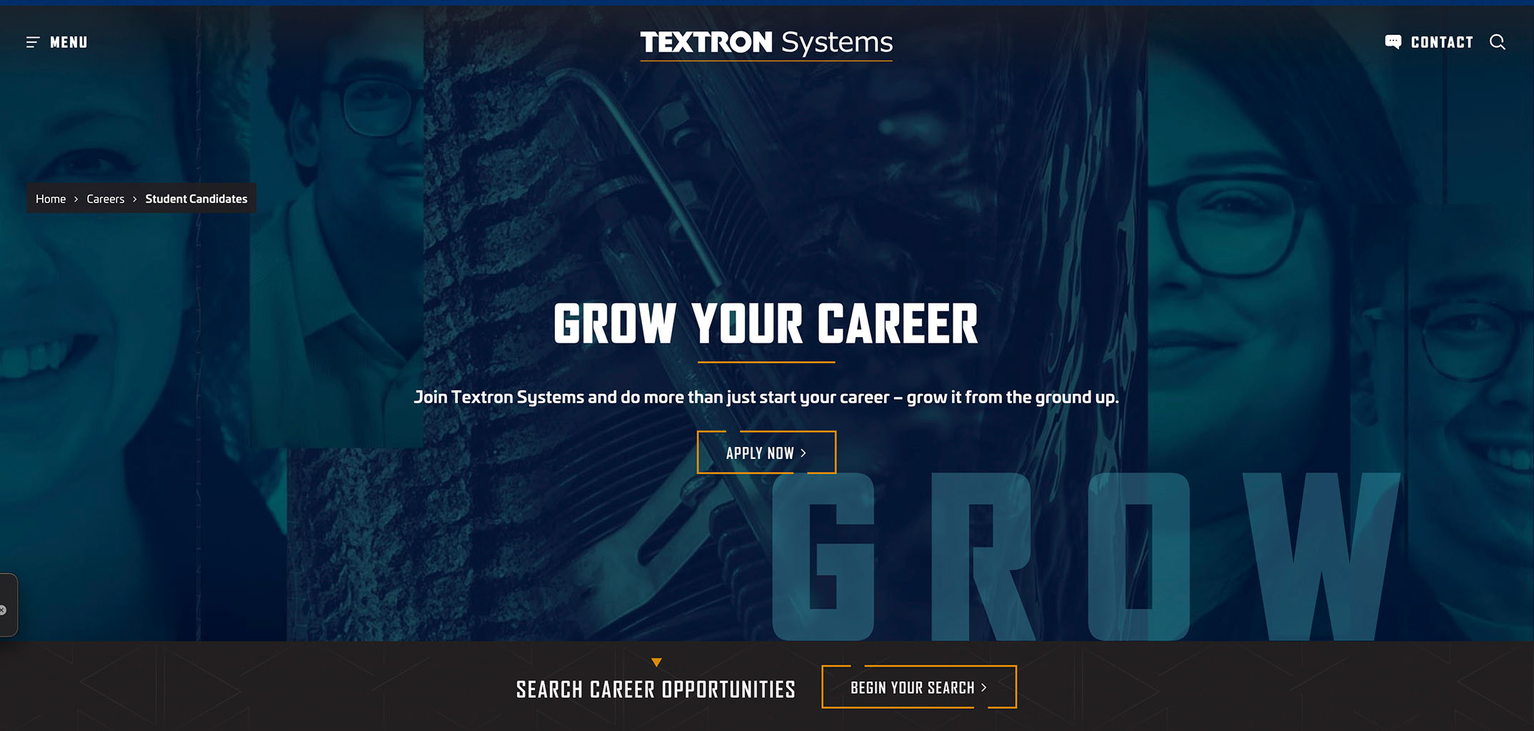 Header image for the main Careers section of a website